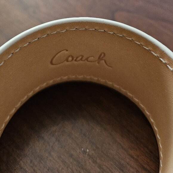 Coach Yellow and White Leather Turn lock Wrap Bracelet NWOT - Picture 4 of 4